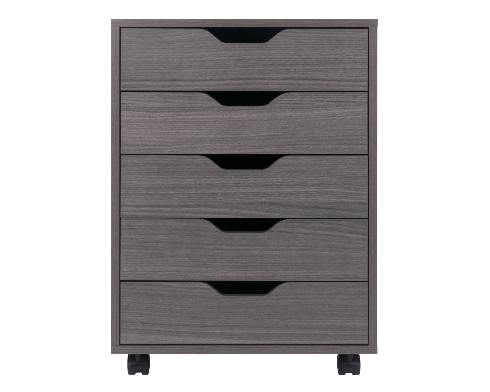 Halifax 5-Drawer Mobile Cabinet, Charcoal