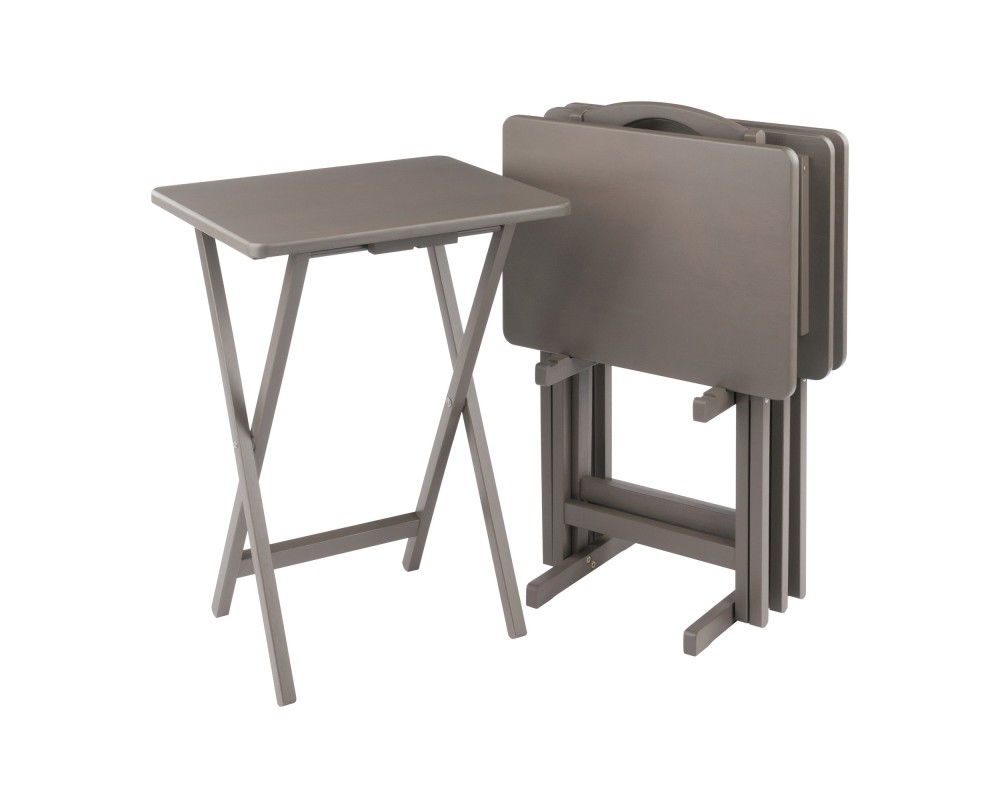 Alex 5-Pc Snack Table Set, Oyster Gray