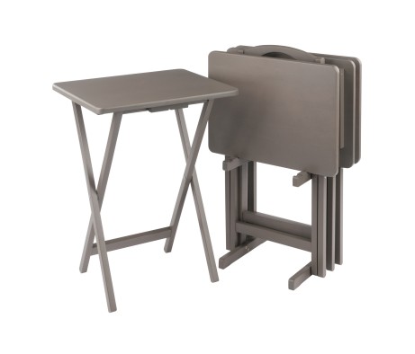 Alex 5-Pc Snack Table Set, Oyster Gray