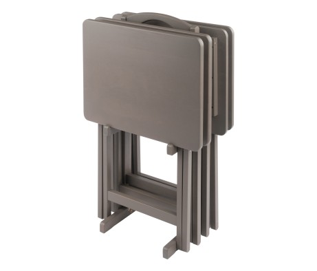 Alex 5-Pc Snack Table Set, Oyster Gray