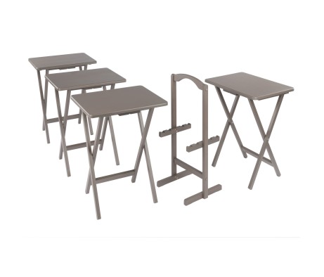 Alex 5-Pc Snack Table Set, Oyster Gray