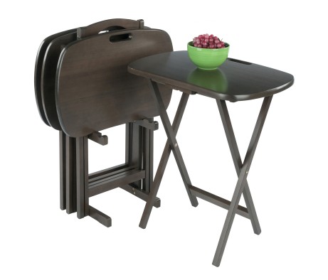 Lucca 5-Pc Snack Table Set, Oyster Gray
