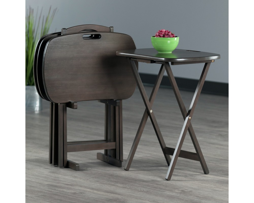 Lucca 5-Pc Snack Table Set, Oyster Gray