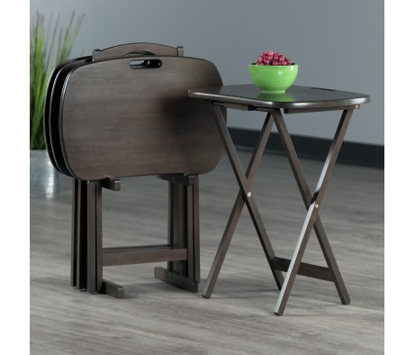 Lucca 5-Pc Snack Table Set, Oyster Gray