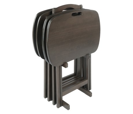 Lucca 5-Pc Snack Table Set, Oyster Gray