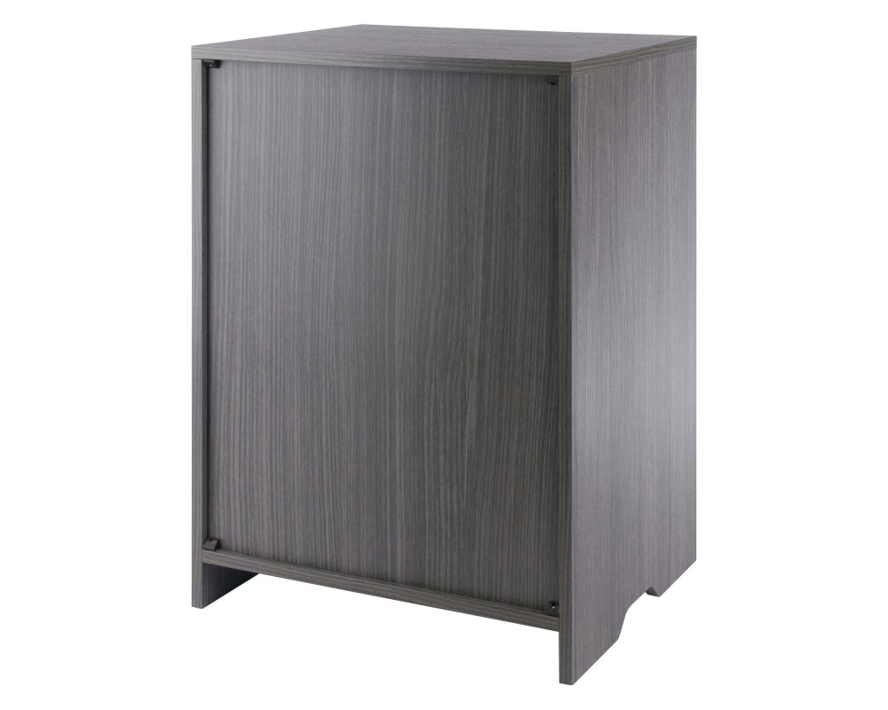 Nova File Cabinet with Open Shelf and Drawer, 19' Wide, Charcoal