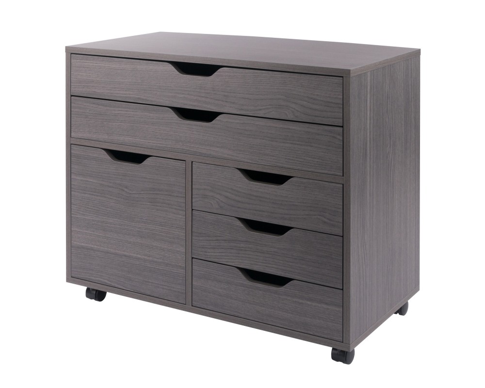 Halifax 3-Section Multi-Storage Mobile Cabinet, Charcoal