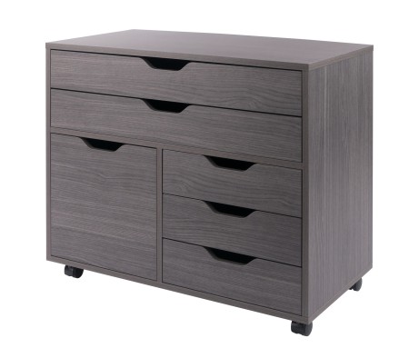 Halifax 3-Section Multi-Storage Mobile Cabinet, Charcoal