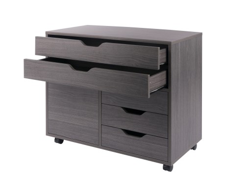 Halifax 3-Section Multi-Storage Mobile Cabinet, Charcoal