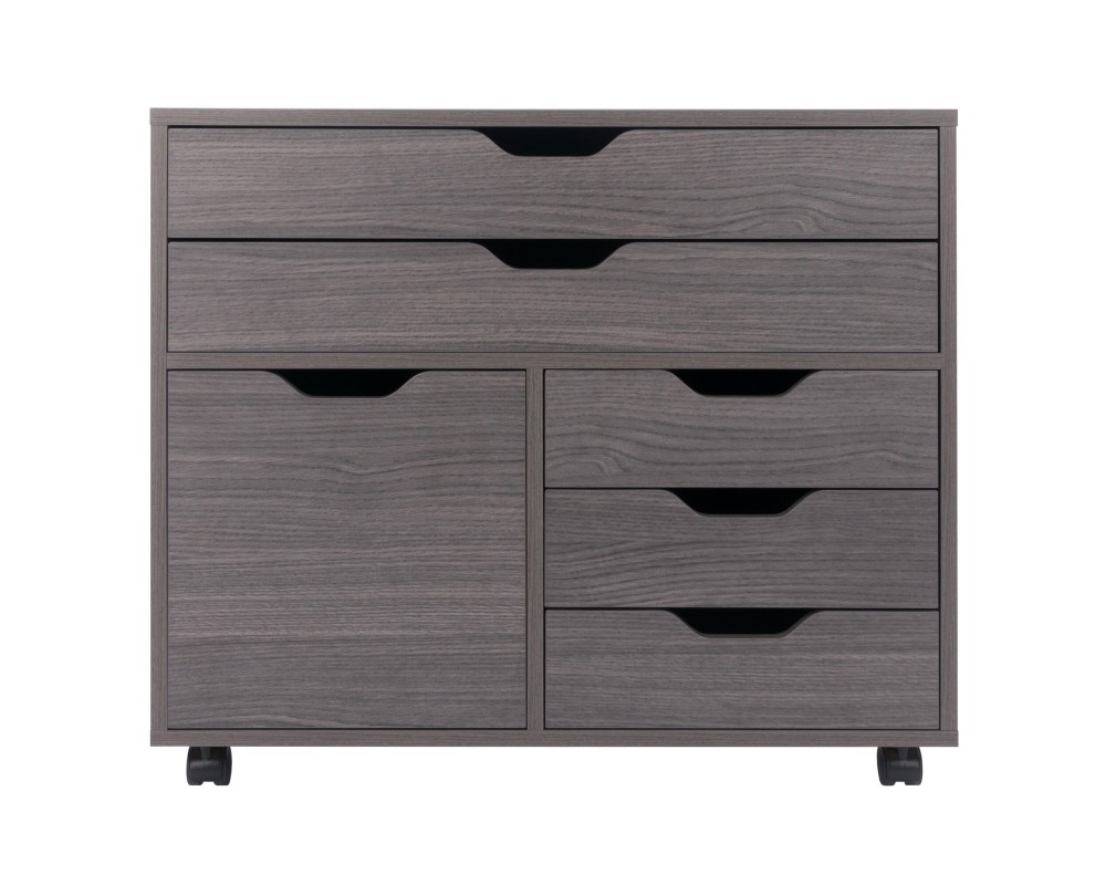 Halifax 3-Section Multi-Storage Mobile Cabinet, Charcoal