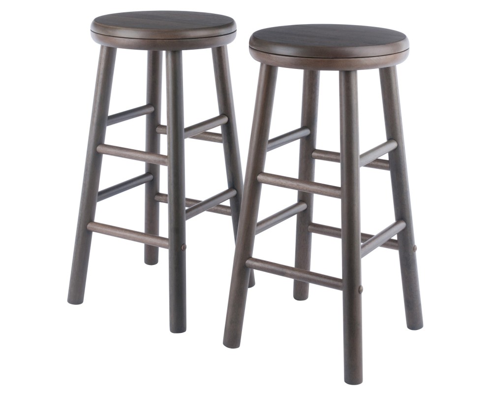 Shelby 2-Pc Swivel Seat Counter Stool Set, Oyster Gray