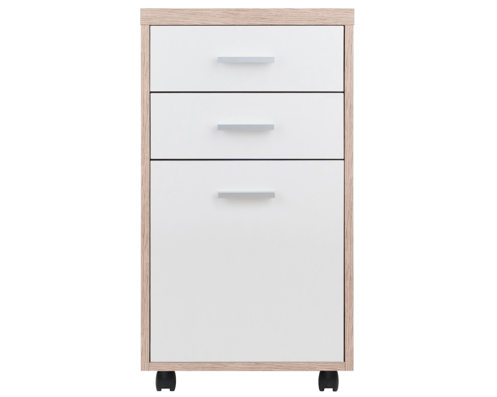 Kenner Mobile File Cabinet, 16' Wide, 29' High, Reclaimed Wood and White