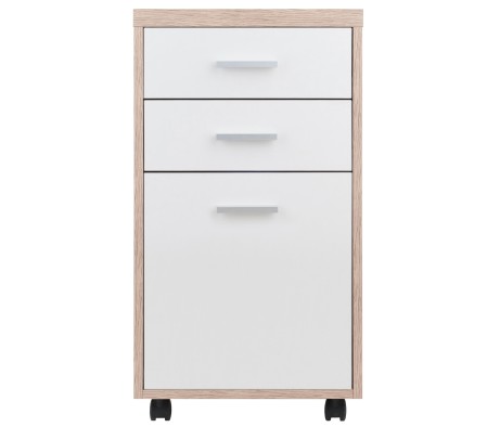Kenner Mobile File Cabinet, 16' Wide, 29' High, Reclaimed Wood and White