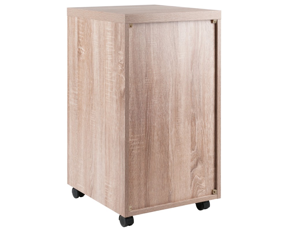 Kenner Mobile File Cabinet, 16' Wide, 29' High, Reclaimed Wood and White