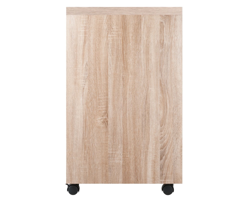 Kenner Open-Shelf Mobile Cabinet, 16' Wide, 29' Wide, Reclaimed Wood and White