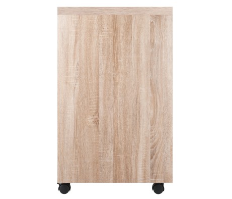 Kenner Open-Shelf Mobile Cabinet, 16' Wide, 29' Wide, Reclaimed Wood and White