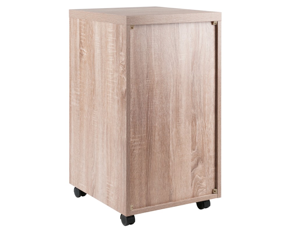 Kenner Open-Shelf Mobile Cabinet, 16' Wide, 29' Wide, Reclaimed Wood and White