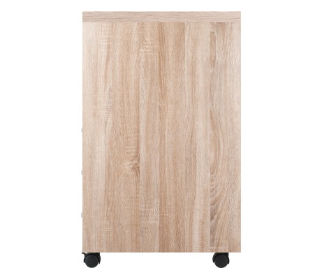 Kenner Open-Shelf Mobile Cabinet with 3 Drawers, 16' Wide, 29' High, Reclaimed Wood and White