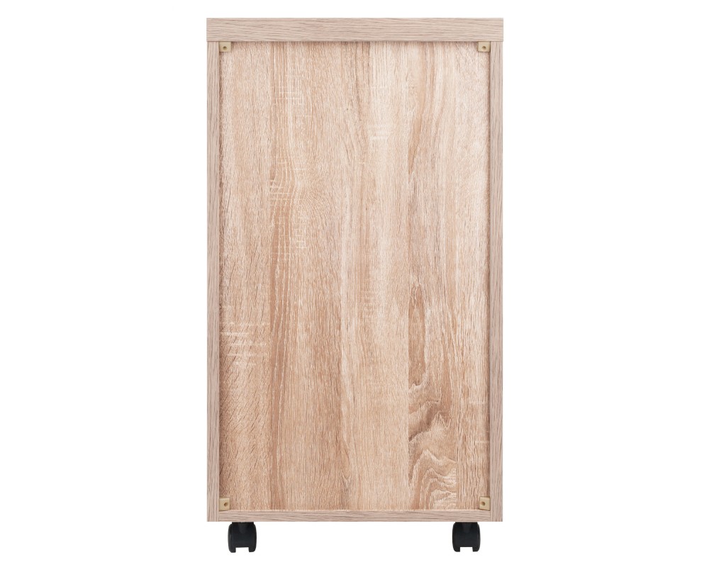 Kenner Open-Shelf Mobile Cabinet with 3 Drawers, 16' Wide, 29' High, Reclaimed Wood and White