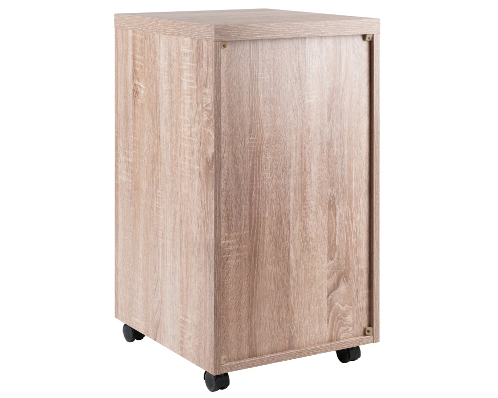 Kenner Open-Shelf Mobile Cabinet with 3 Drawers, 16' Wide, 29' High, Reclaimed Wood and White