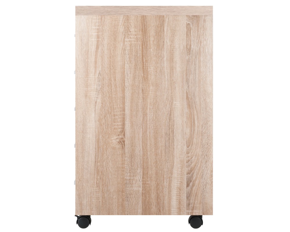 Kenner 5-Drawer Mobile Cabinet, 16' Wide, 29' High, Reclaimed Wood and White