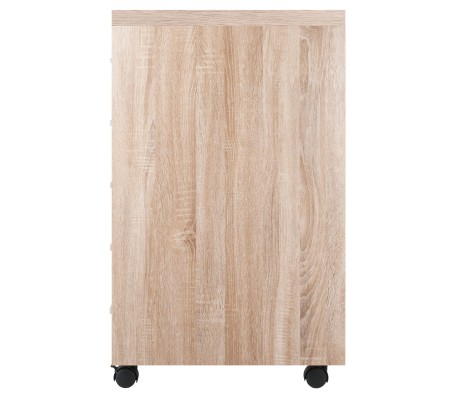 Kenner 5-Drawer Mobile Cabinet, 16' Wide, 29' High, Reclaimed Wood and White