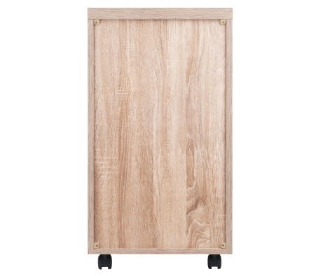 Kenner 5-Drawer Mobile Cabinet, 16' Wide, 29' High, Reclaimed Wood and White