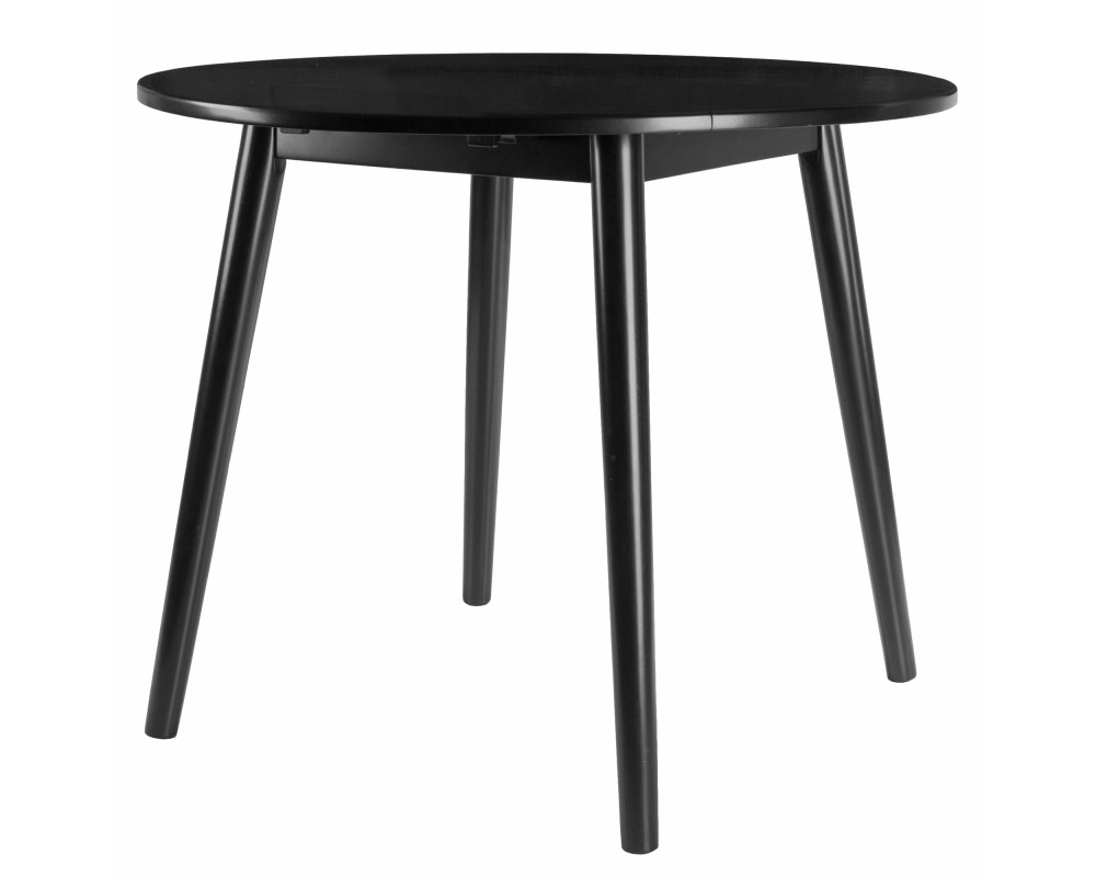 Moreno Extendable Round Dining Table, 35' Wide, Black