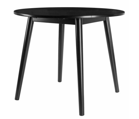 Moreno Extendable Round Dining Table, 35' Wide, Black