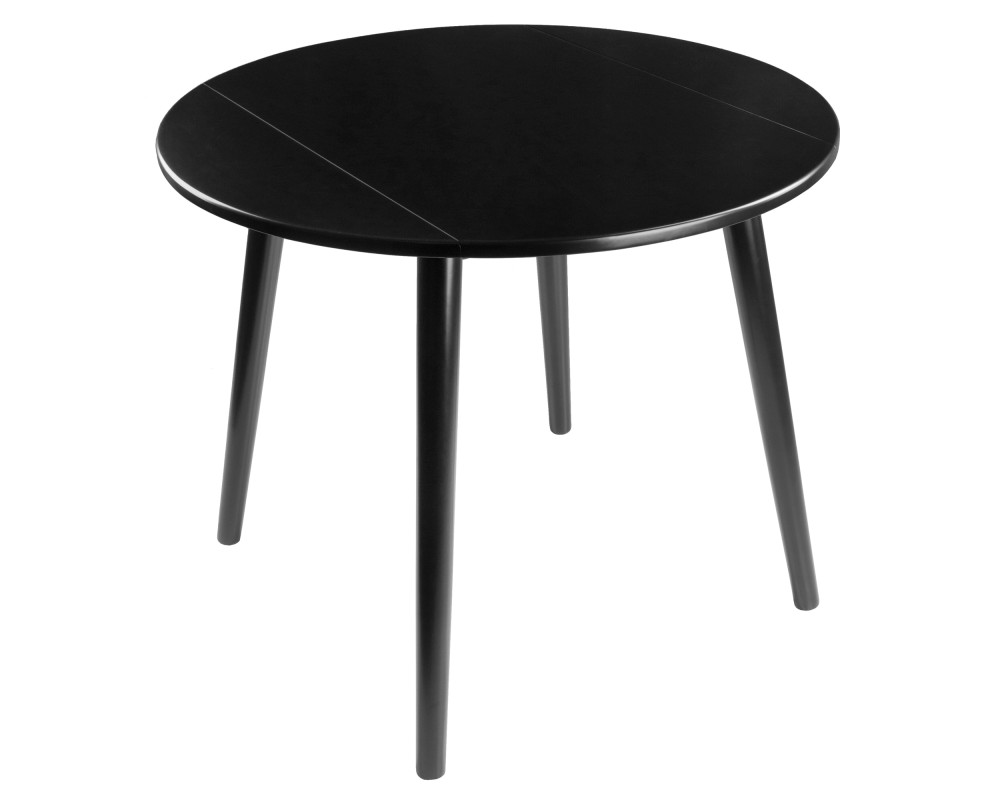 Moreno Extendable Round Dining Table, 35' Wide, Black