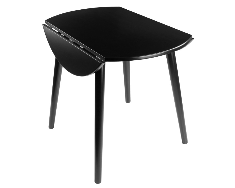 Moreno Extendable Round Dining Table, 35' Wide, Black