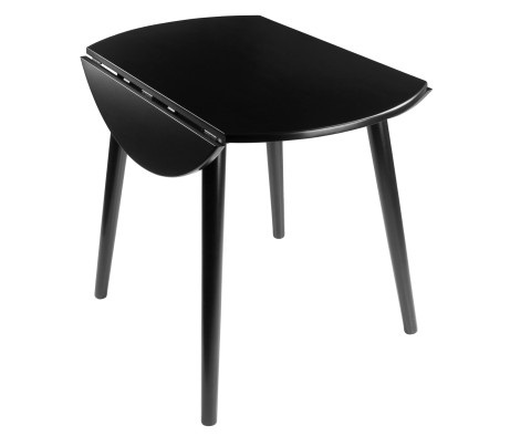 Moreno Extendable Round Dining Table, 35' Wide, Black