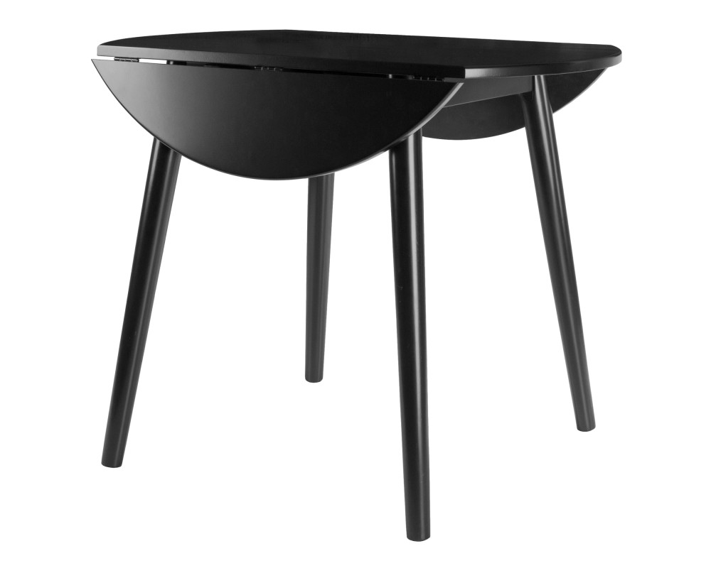 Moreno Extendable Round Dining Table, 35' Wide, Black