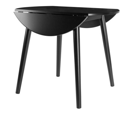 Moreno Extendable Round Dining Table, 35' Wide, Black