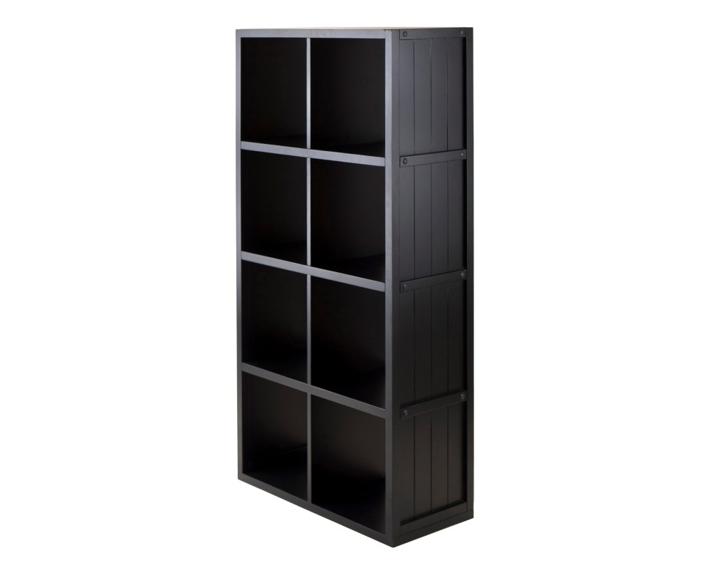 Timothy 8-Cube Storage Shelf, 53 High, 26 Wide, Black