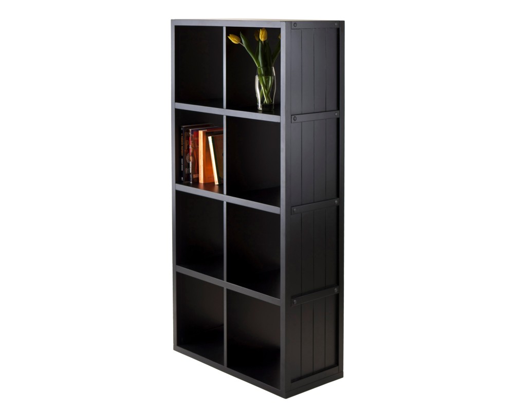 Timothy 8-Cube Storage Shelf, 53 High, 26 Wide, Black