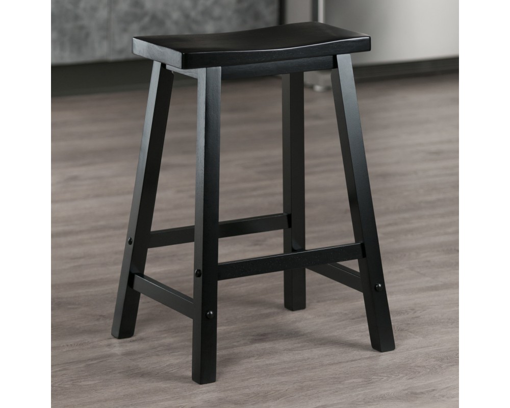 Satori Saddle Seat Counter Stool, Black