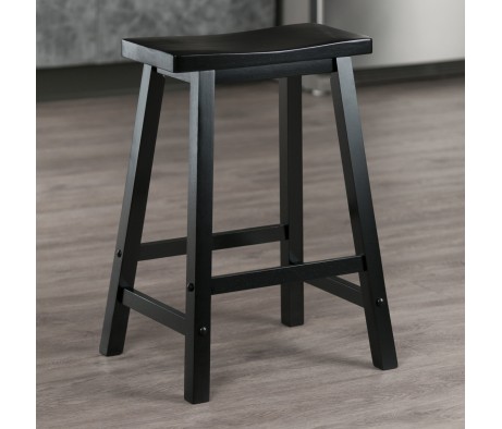 Satori Saddle Seat Counter Stool, Black