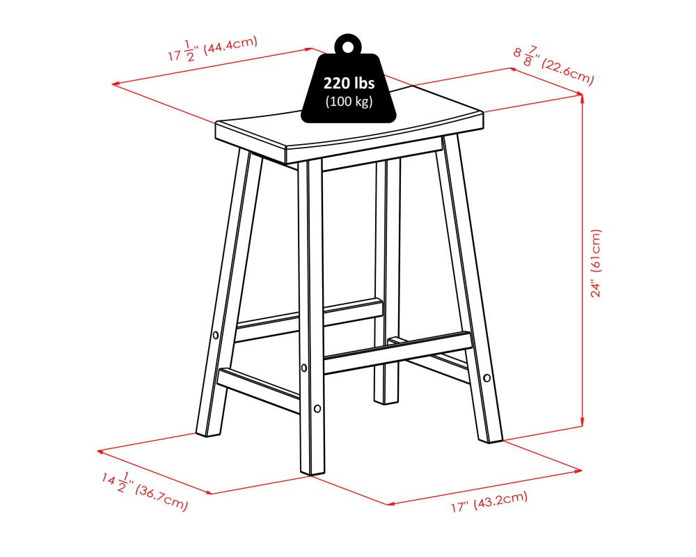 Satori Saddle Seat Counter Stool, Black