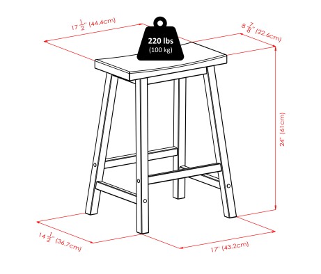 Satori Saddle Seat Counter Stool, Black