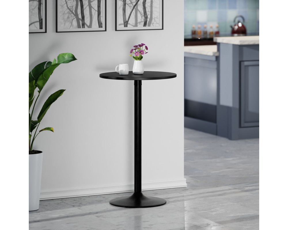 Obsidian Round Bar Height Table, Black