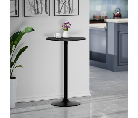 Obsidian Round Bar Height Table, Black