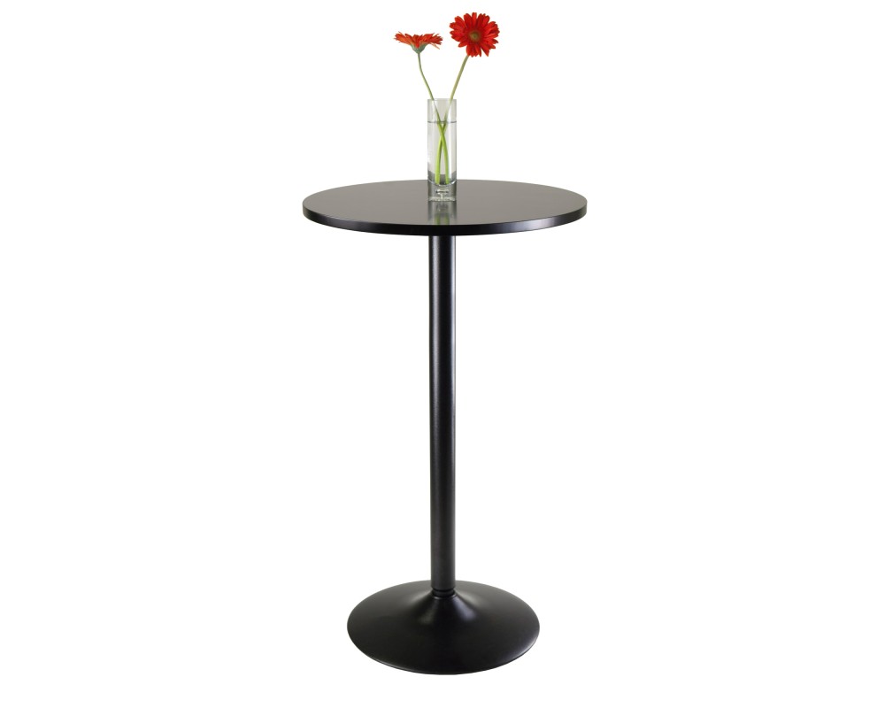 Obsidian Round Bar Height Table, Black