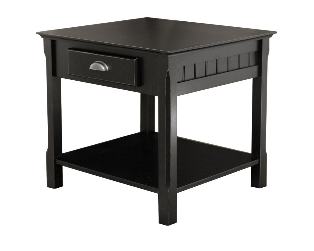 Timber End Table, 22' Wide, 22' High, Black