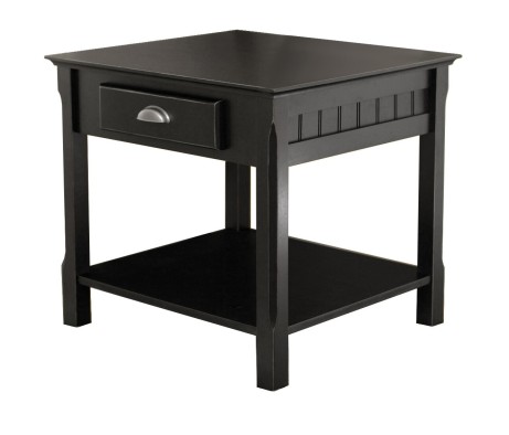 Timber End Table, 22' Wide, 22' High, Black