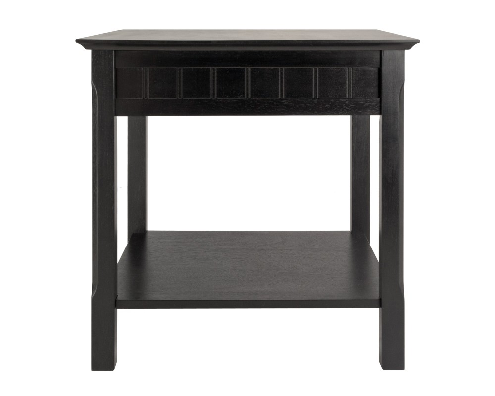 Timber End Table, 22' Wide, 22' High, Black