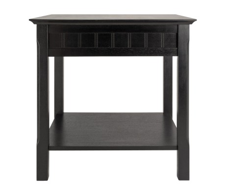 Timber End Table, 22' Wide, 22' High, Black