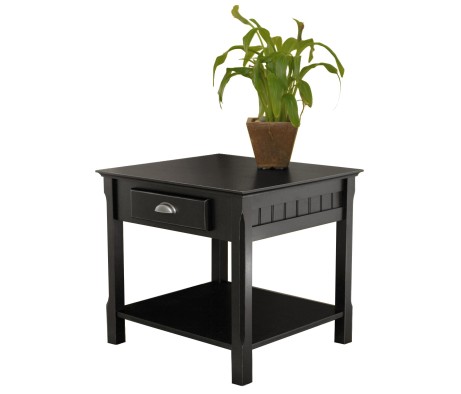 Timber End Table, 22' Wide, 22' High, Black