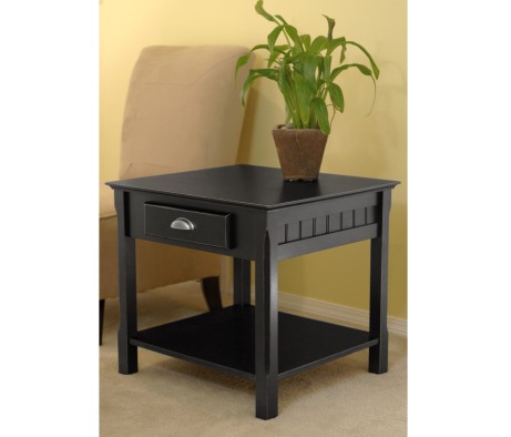 Timber End Table, 22' Wide, 22' High, Black