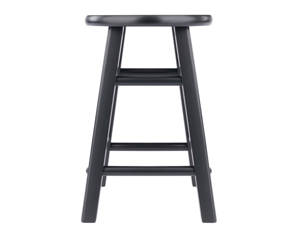 Element 2-Pc Square Legs Dining Stool Set, Black Finish
